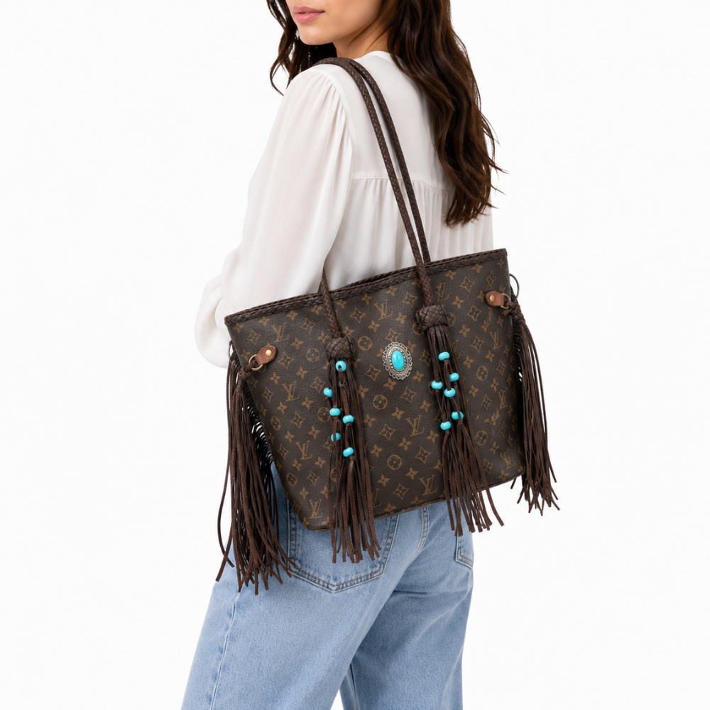 LV - Neverfull Houston With Turquoise