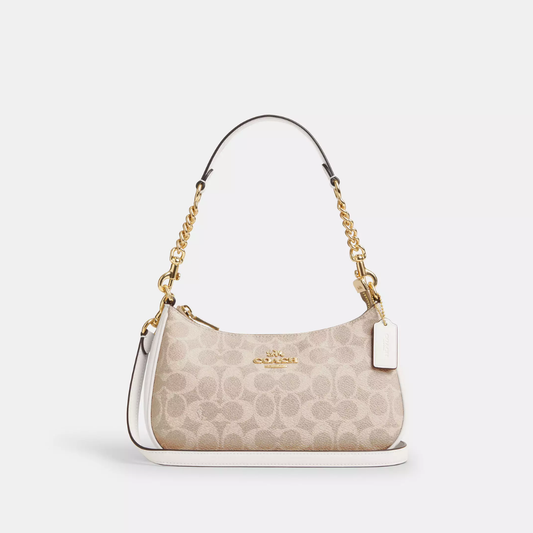 Coach Sand Teri Shoulder Bag In Signature Canvas