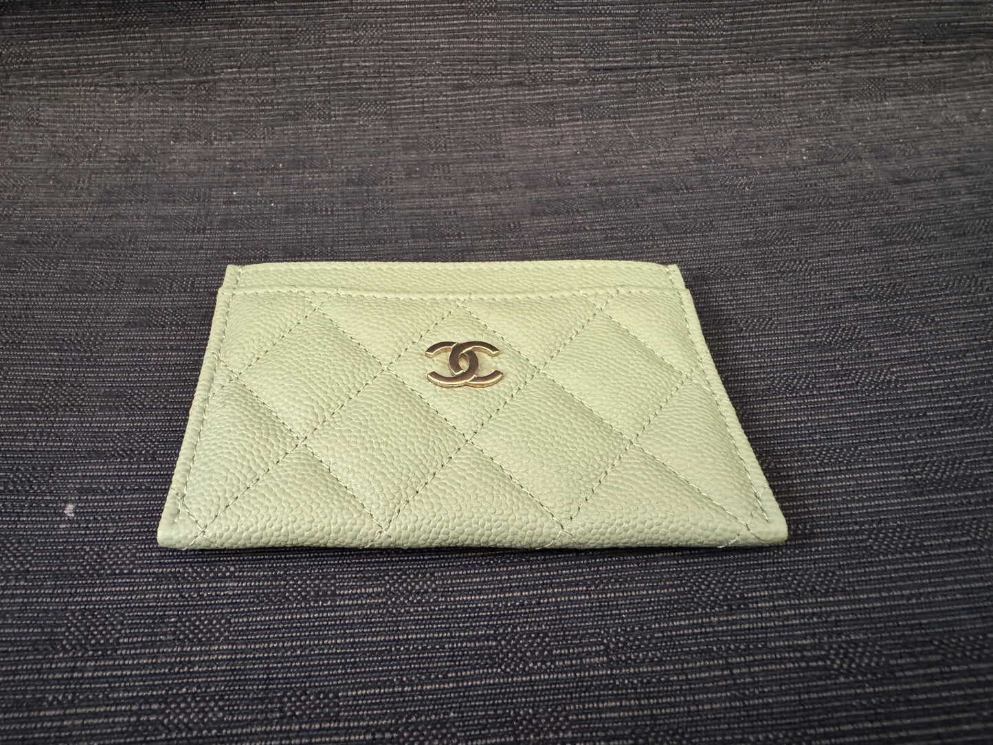 Chanel 24C Green Caviar Classic Card Case