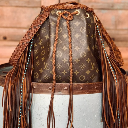 Champagne Bag Small With turquoise beads
