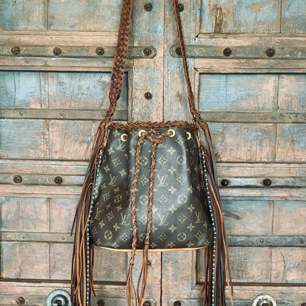 Champagne Bag Small With turquoise beads