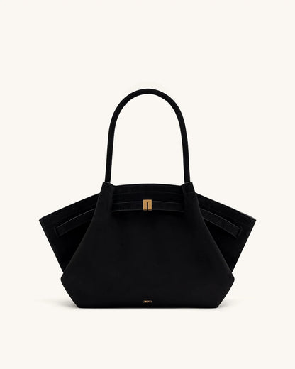 JW PEI - Hana Medium Faux Suede Tote Bag - Black