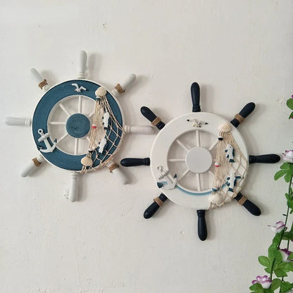 23CM Wood Boat Steering Wheel Decor